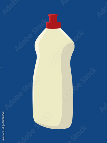 Detergent for dishes vector illustration isolated blue background