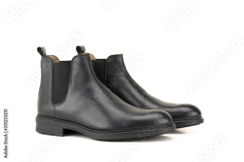 Black man's boot isolated on a white background.