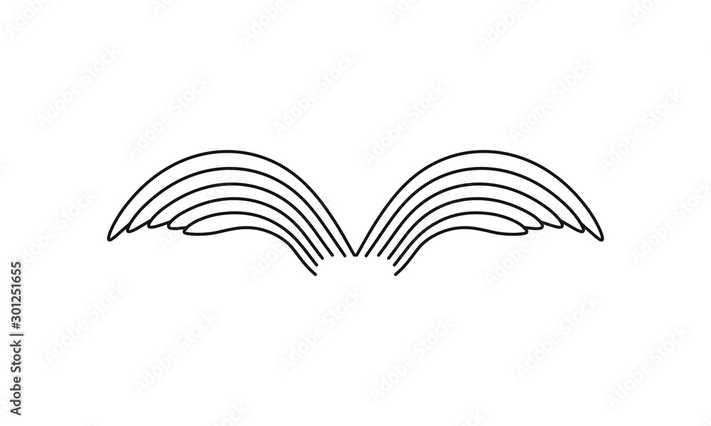 Fototapeta premium Wing icon design isolated on white background. Vector illustration