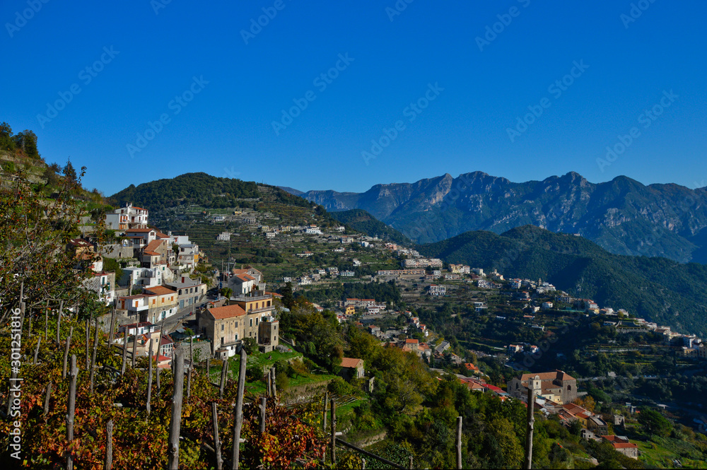 Amalfi coast, Italy, 11/07/2015. View of the landscape between sea and mountains