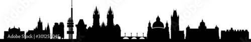 Prag City Skyline Vector Silhouette