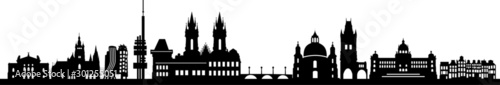 Prag City Skyline Vector Silhouette