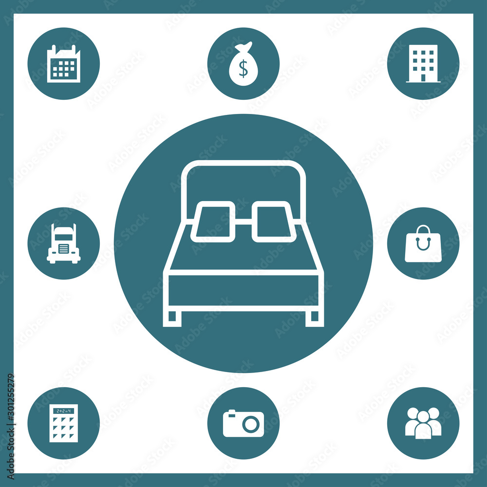 Bed outline icon for web and mobile Bed outline icon for web and mobile
