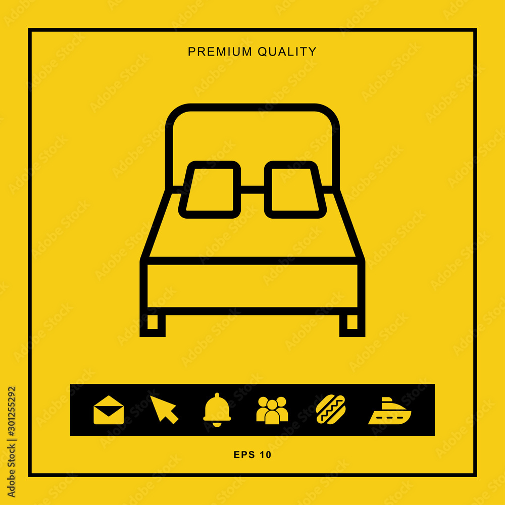 Bed outline icon for web and mobile Bed outline icon for web and mobile
