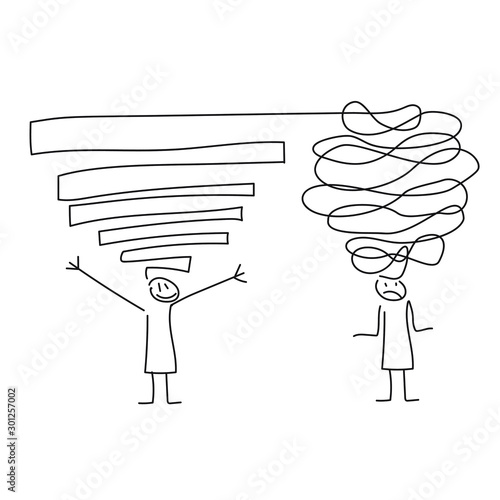 clear understanding vs. confusion - communication  issue illustration photo