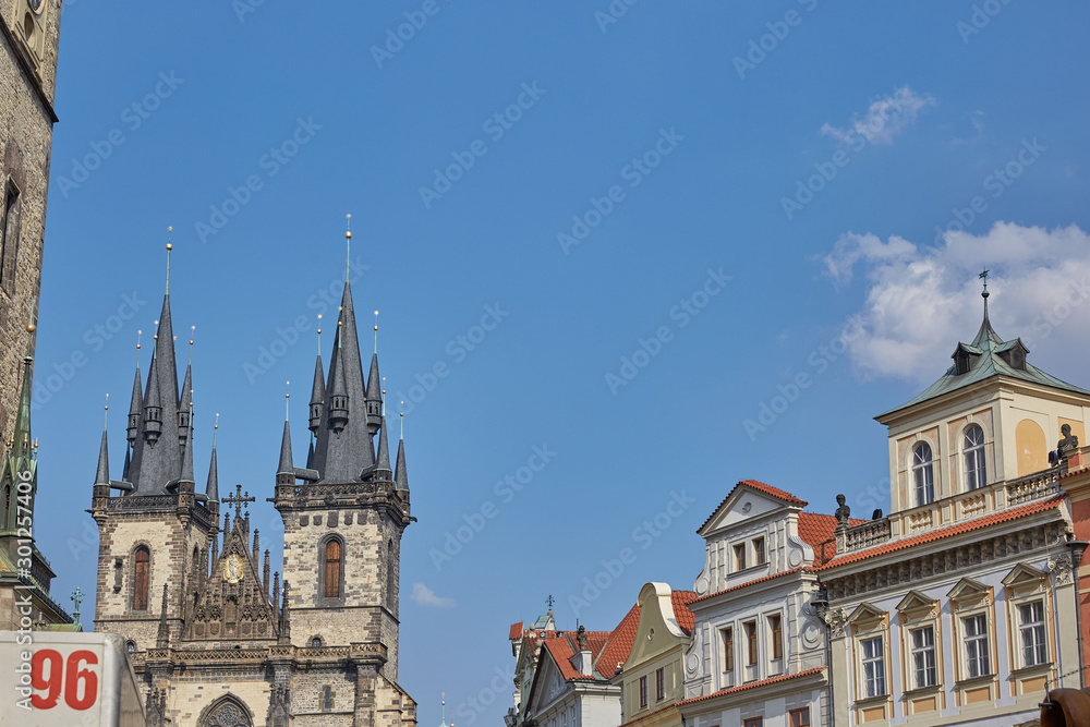 Beautiful architectural buildings in Prague, Czech Republic.
