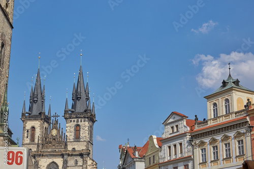 Beautiful architectural buildings in Prague, Czech Republic.