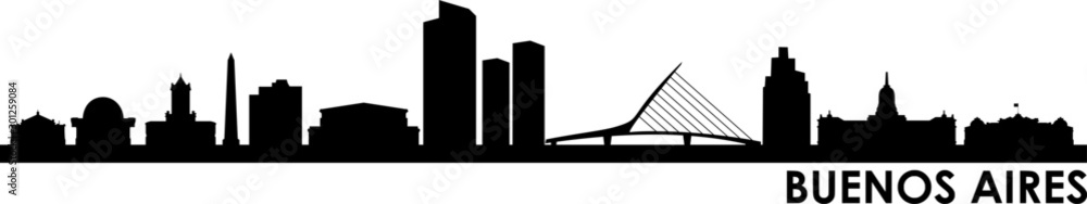 Buenoes Aires City Vector Skyline Panorama