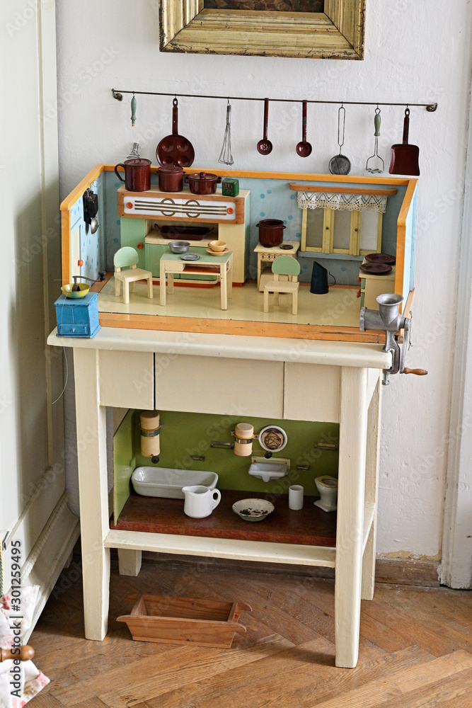 Obraz premium Small children's kitchen for playing.