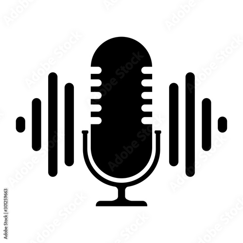 Podcast. Icon on a white background, icon, stamp, logo. Stock vector illustration.