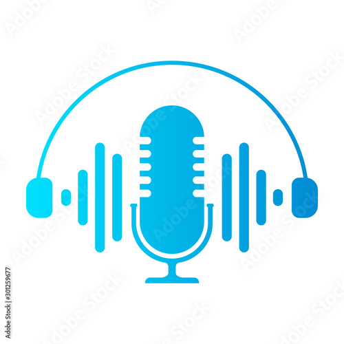 Microphone icons on white background. Vector illustration.