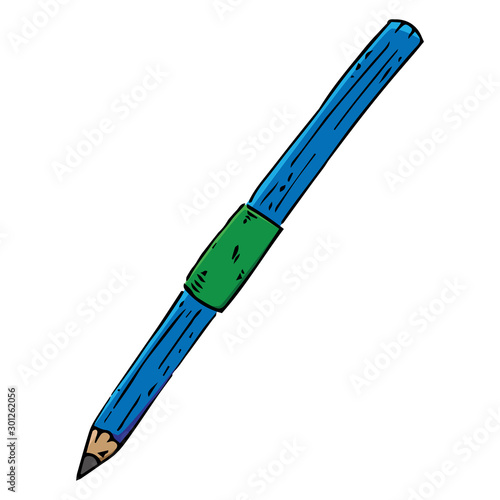 Pencil icon. Vector illustration of clerical pencil. Hand drawn drawing and drawing tool.