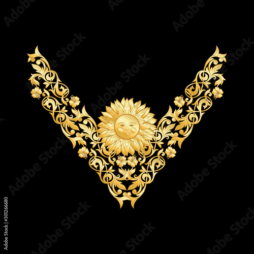 Elements In baroque, rococo victorian renaissance style. Trendy floral vintage pattern. Vector illustration