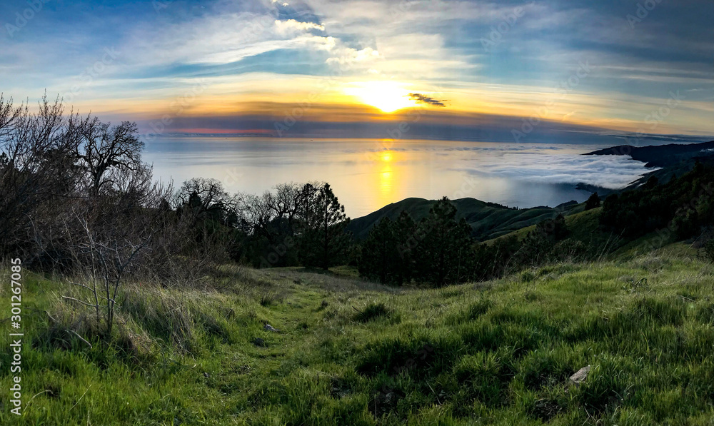 Sunset over central coast California