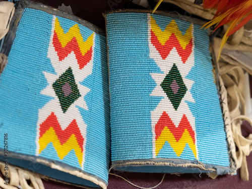 Φωτογραφία Beaded Cuffs Worn at a Pow Wow