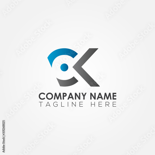 Initial CK Letter logo vector template design. Linked Letter CK Logo design.