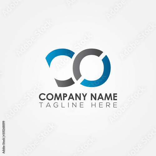 Initial CO Letter logo vector template design. Linked Letter CO Logo design.