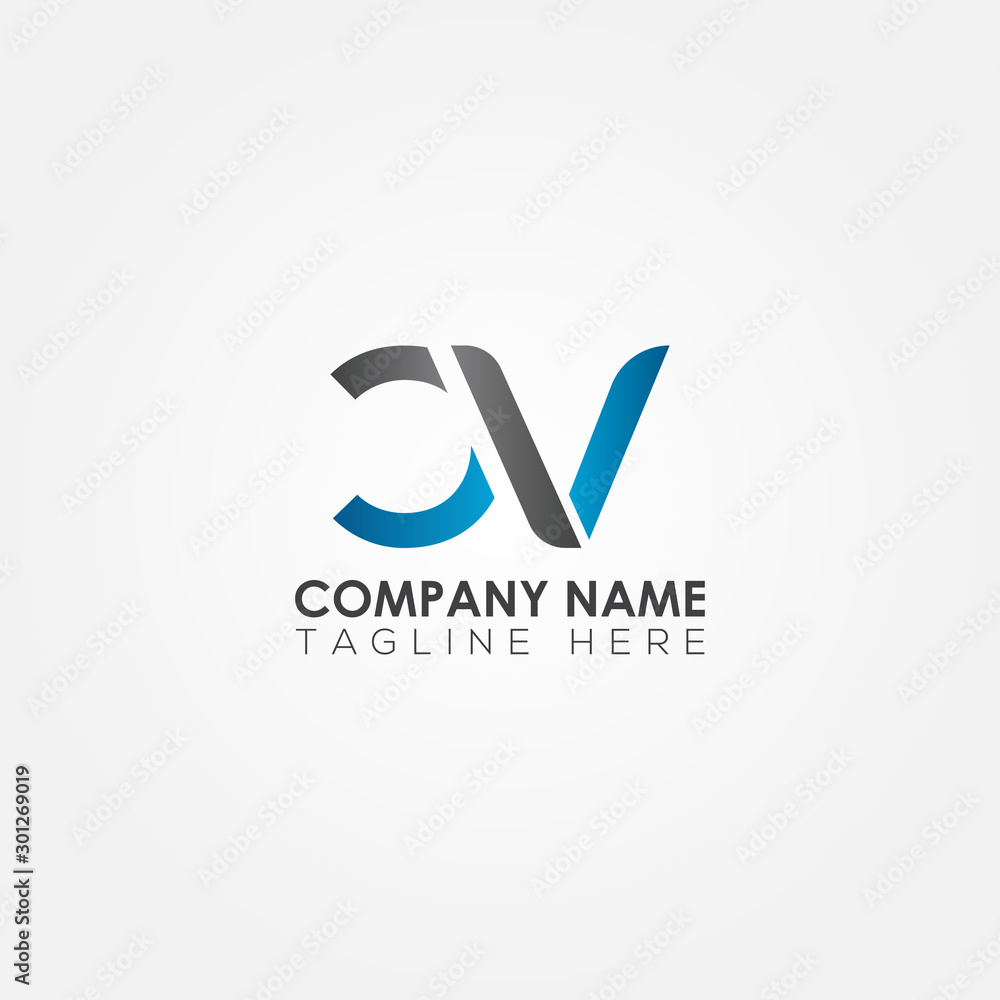 Initial CV Letter logo vector template design. Linked Letter CV Logo design. Initial CV Letter logo vector template design. Linked Letter CV Logo design.