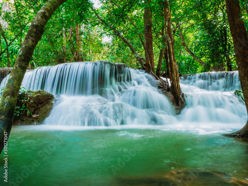 Huai Mae Khamin The Most Beautiful Waterfalls in Kanchanaburi Thailand.