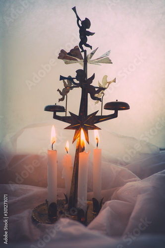 Angel chimes also known as angel-abra are a form of Christmas decoration popular in Europe and North America.