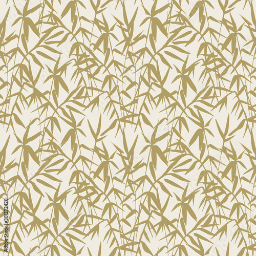 Japanese Bamboo Seamless Pattern with Beige Bamboo Plant. Abstract nature background.