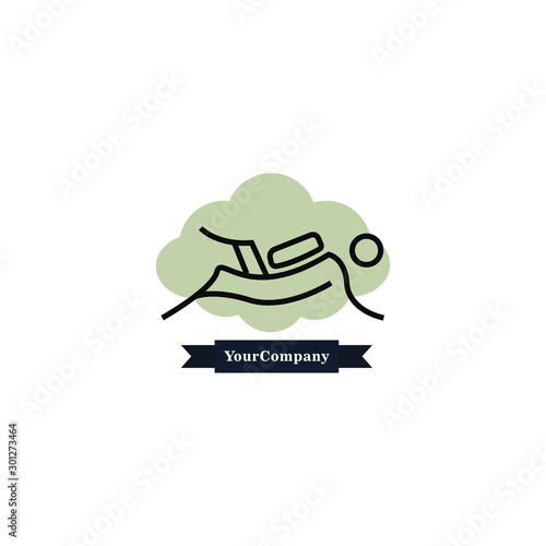 Scuba diving logo. Vector logotype or badge for Diving Center. Scuba diver