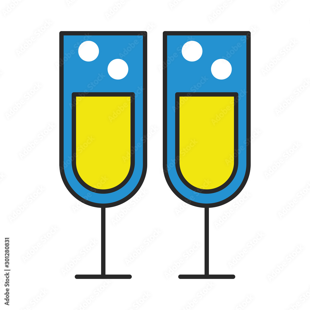 champagne cups drink isolated icon champagne cups drink isolated icon