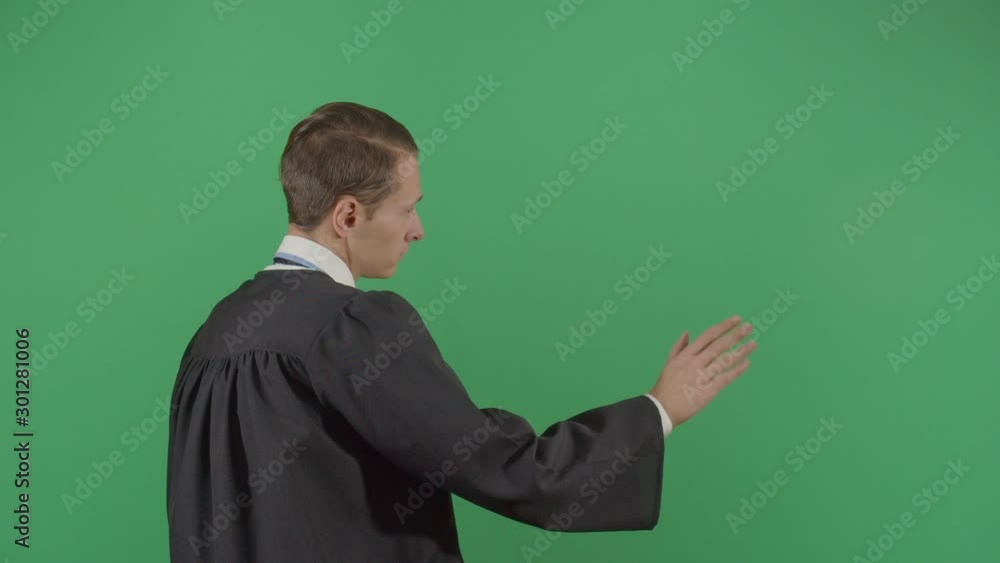Adult Man Judge Interacting With The Public Adult Man Judge Interacting With The Public