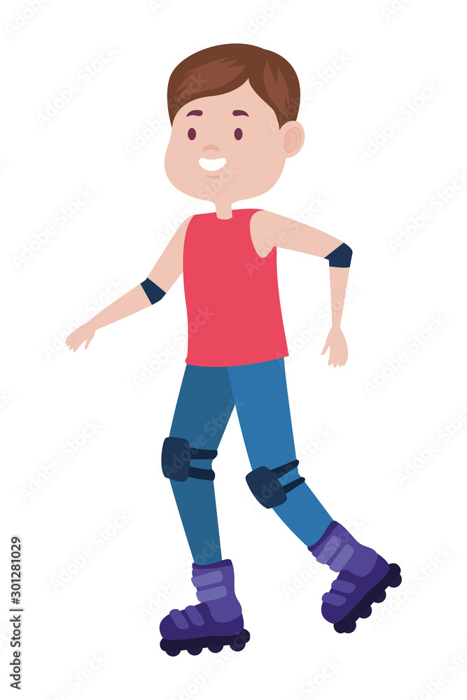 young man in skates character
