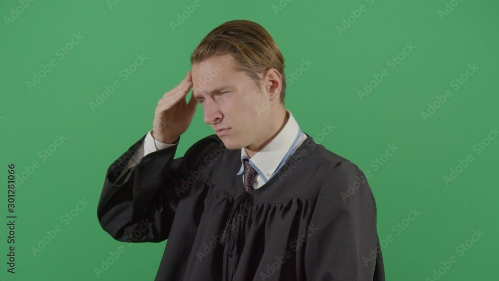 Confused Adult Man Judge Scratching Head Confused Adult Man Judge Scratching Head