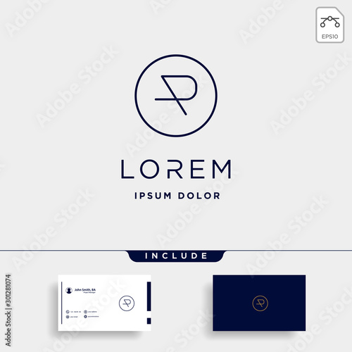 Letter AP AR R Monogram Logo Design Minimal