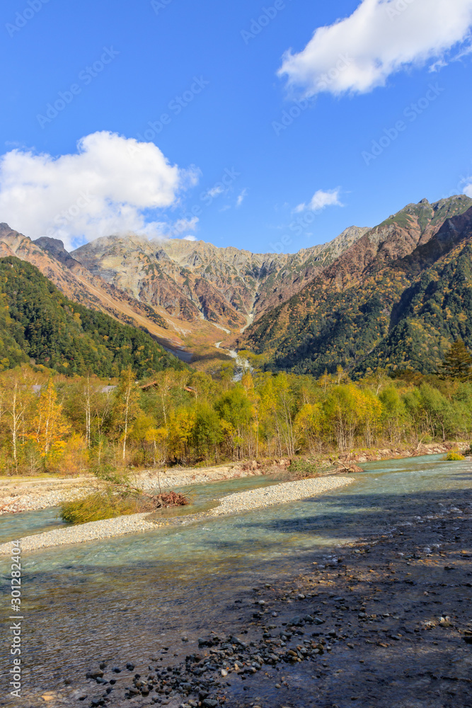 Fototapeta premium 上高地 穂高連峰 長野県松本市 Kamikochi Hotaka mountain range Nagano Matsumoto city