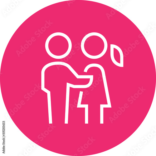 Hug Embrace Support Outline Icon