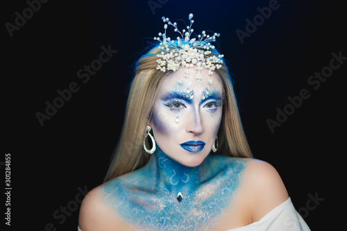 Ice snow queen fantasy makeup
