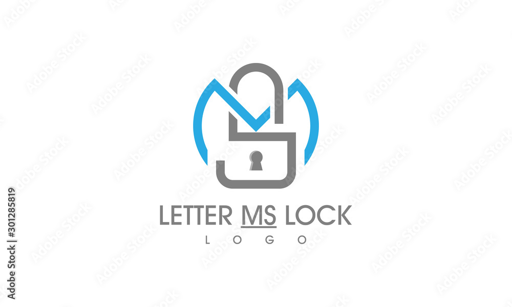 Letter MS Lock Logo
