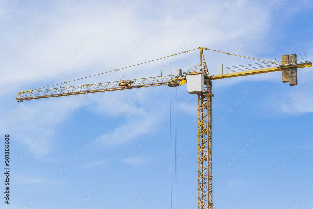 crane against blue sky