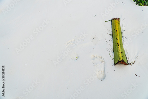 Footprints in sand photo