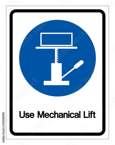 Use Mechanical Lift Symbol Sign,Vector Illustration, Isolated On White Background Label. EPS10