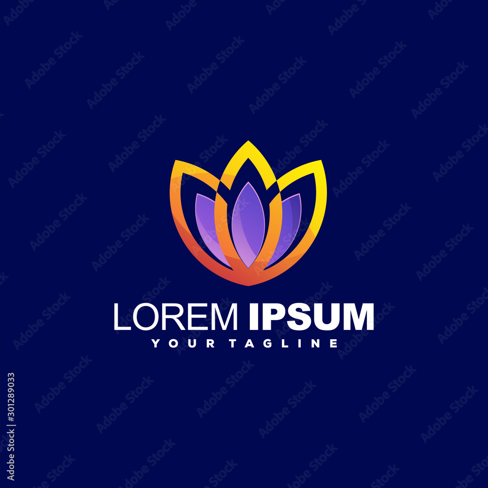 Fototapeta premium awesome gradient flower logo design
