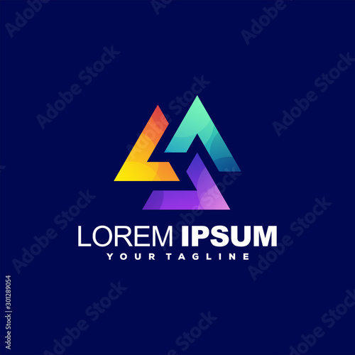 awesome triangle gradient logo design