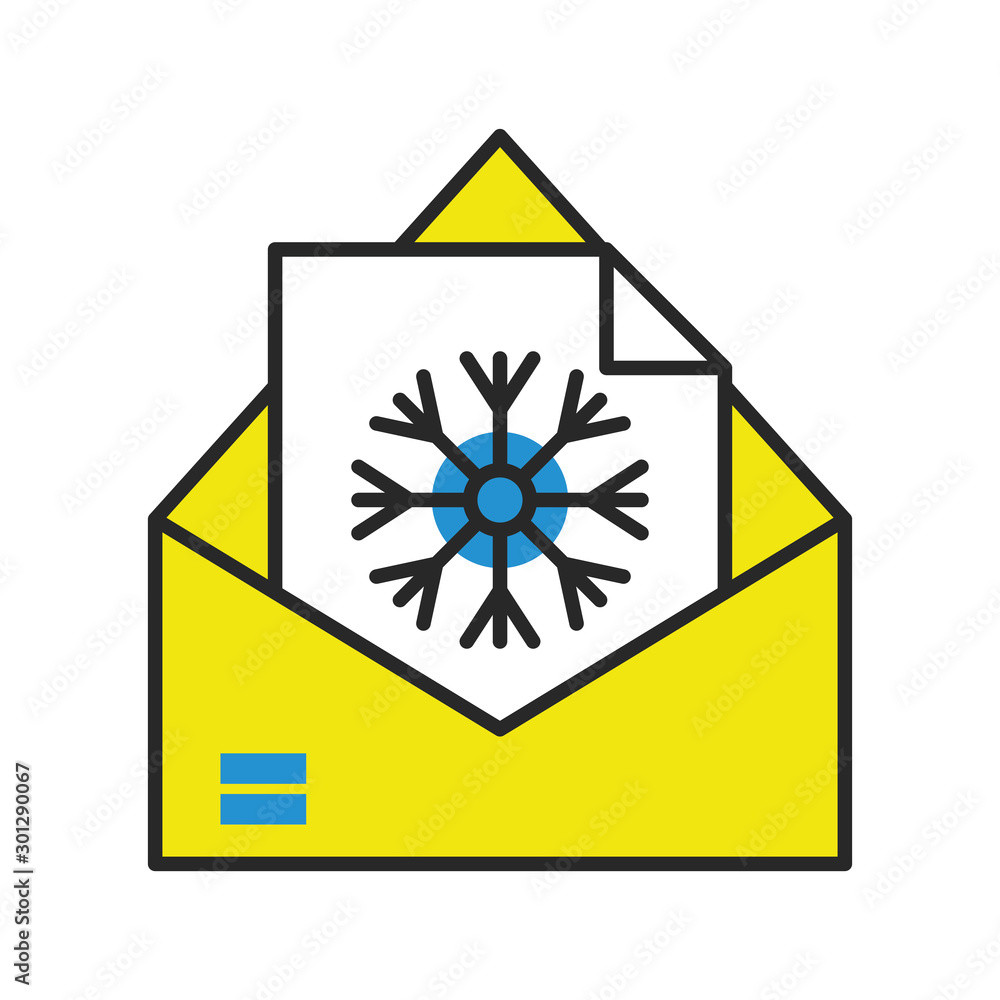 happy merry christmas letter with snowflake in envelope happy merry christmas letter with snowflake in envelope