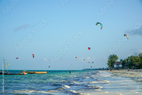 kite surfers beach