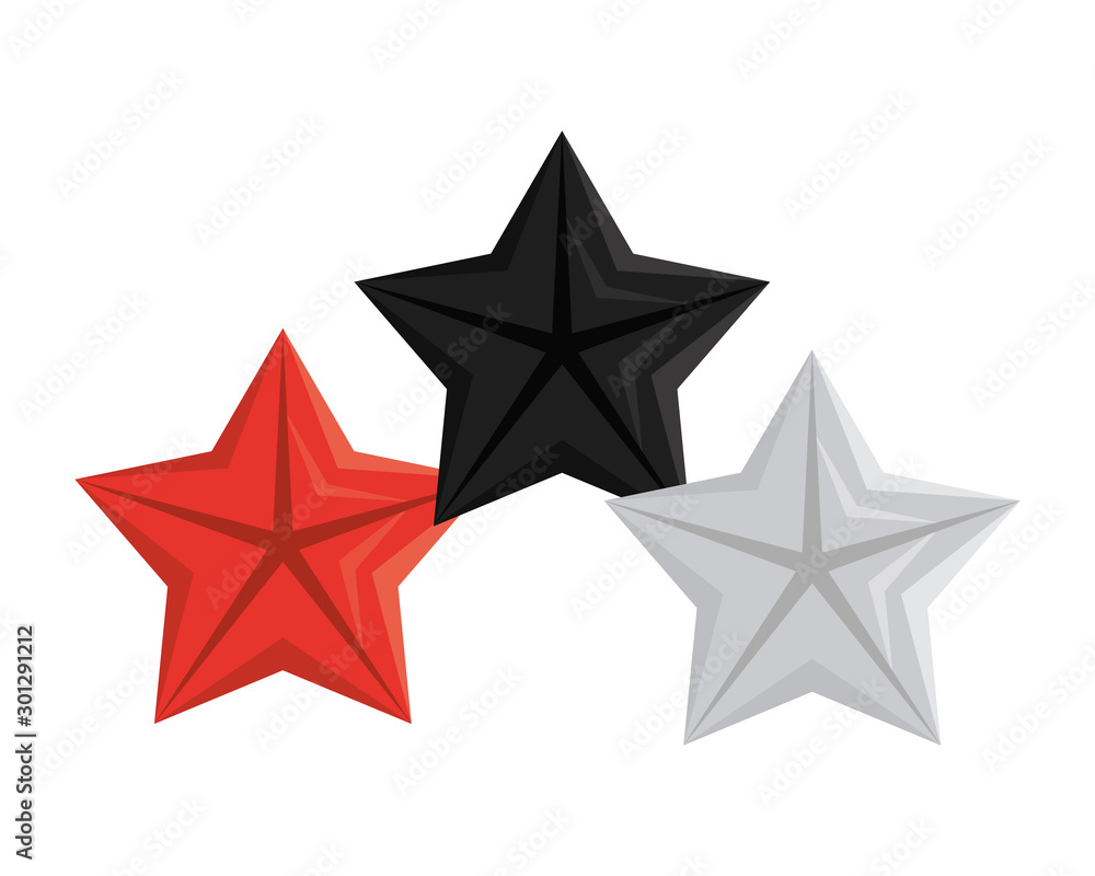 quality stars commercial isolated icons