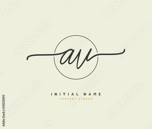 A V AV Beauty vector initial logo, handwriting logo of initial signature, wedding, fashion, jewerly, boutique, floral and botanical with creative template for any company or business.