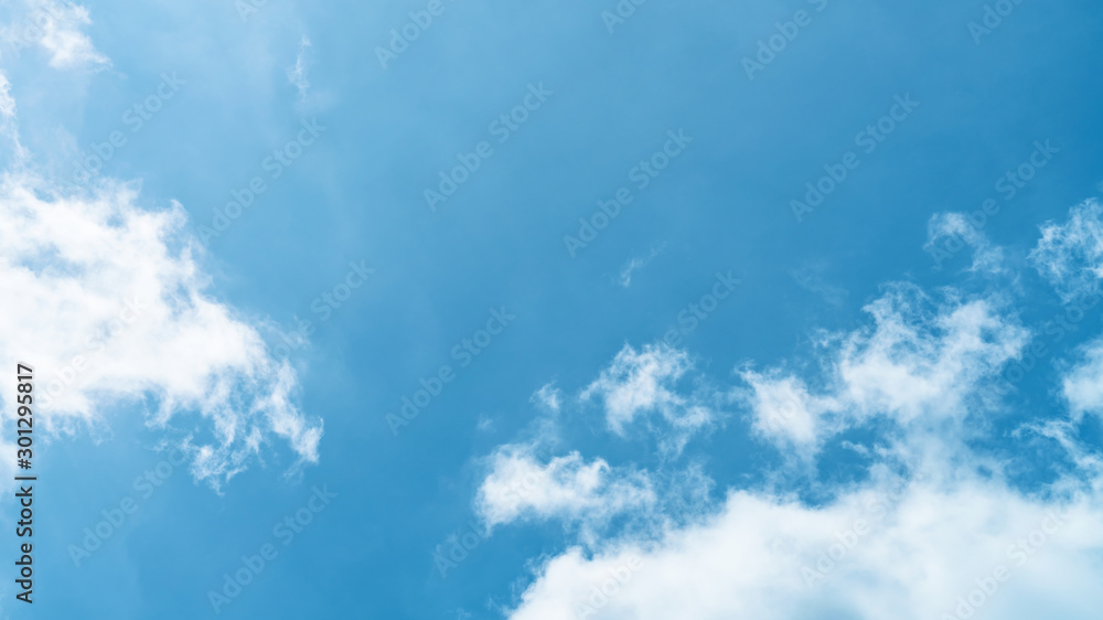 White cloud and blue sky background with copy space White cloud and blue sky background with copy space