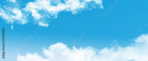 Fototapeta Naklejka Na Ścianę i Meble -  White cloud and blue sky background with copy space