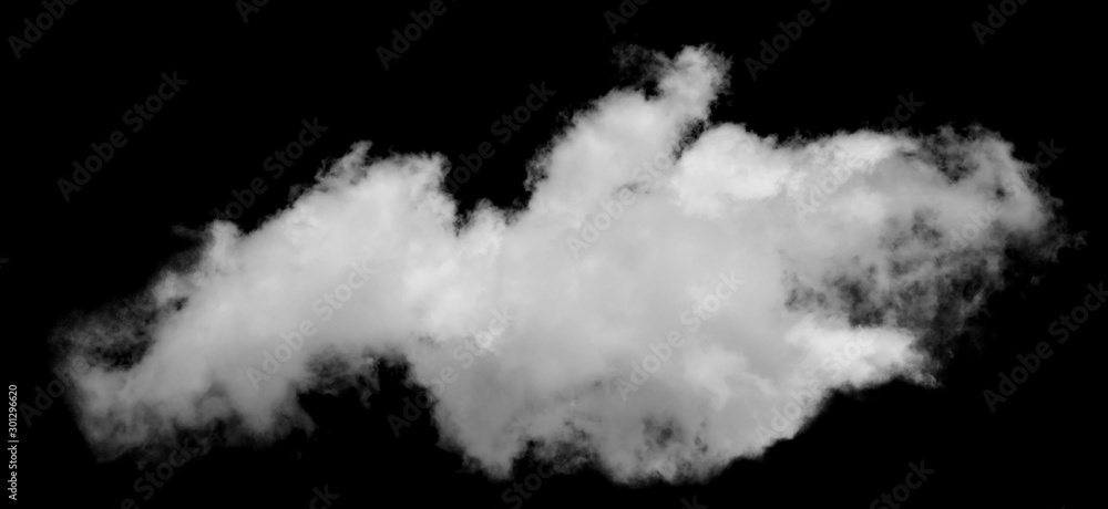 White cloud isolated on black background,Textured smoke,brush effect White cloud isolated on black background,Textured smoke,brush effect