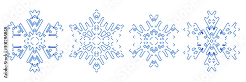 Set of snowflakes, vector illustration