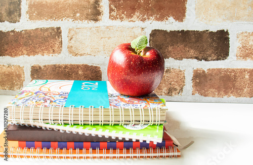  An apple on books red