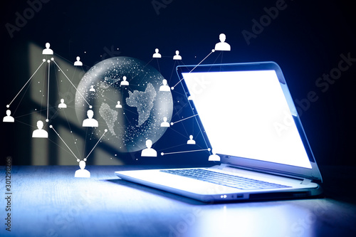 фотографія online business concept. global business contracts